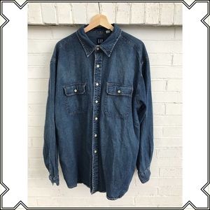 Gap Denim Long Sleeve Button-Down Shirt
